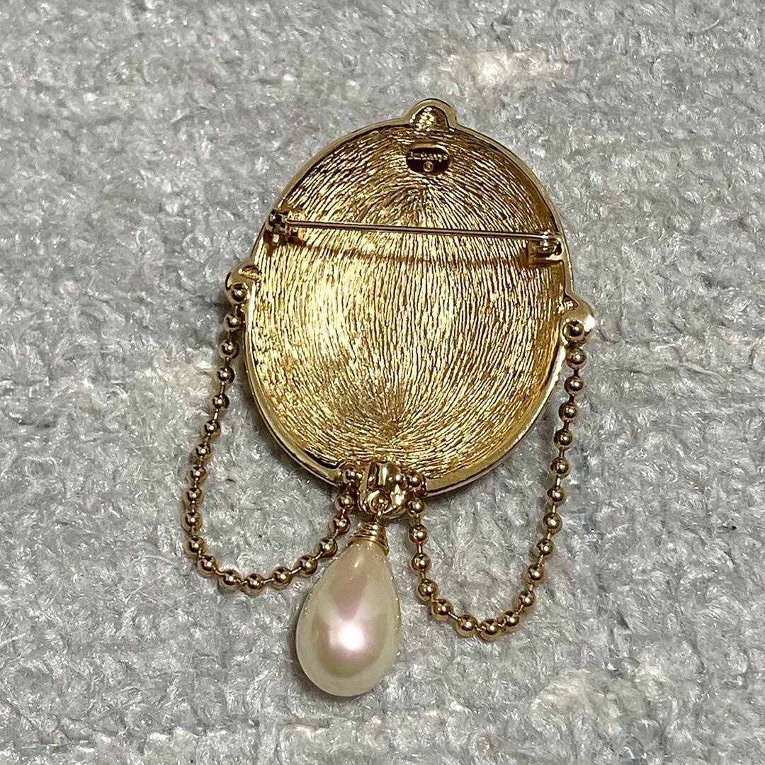 バーバリーズ［ピンブローチ］ラインストーン　パール　チェーン　ヴィンテージ