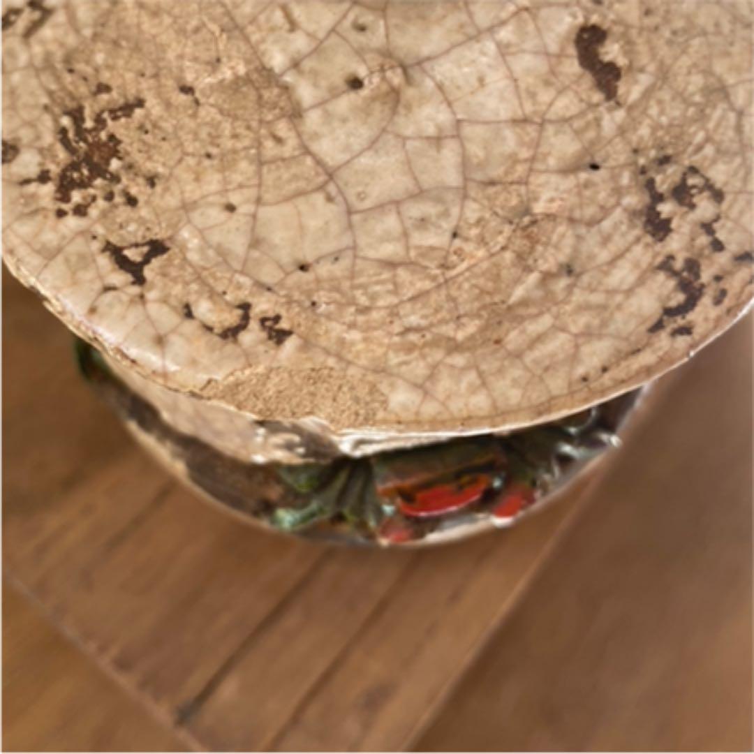 楽山焼　蟹　湯呑み　水月焼　骨董品　時代物