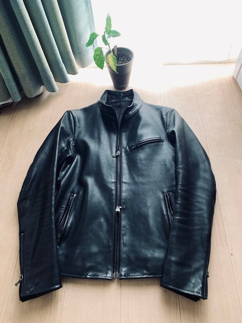 シェラック！展示会オーダー限定ライダース！裏地パイソン高級キュプラ！希少サイズ！