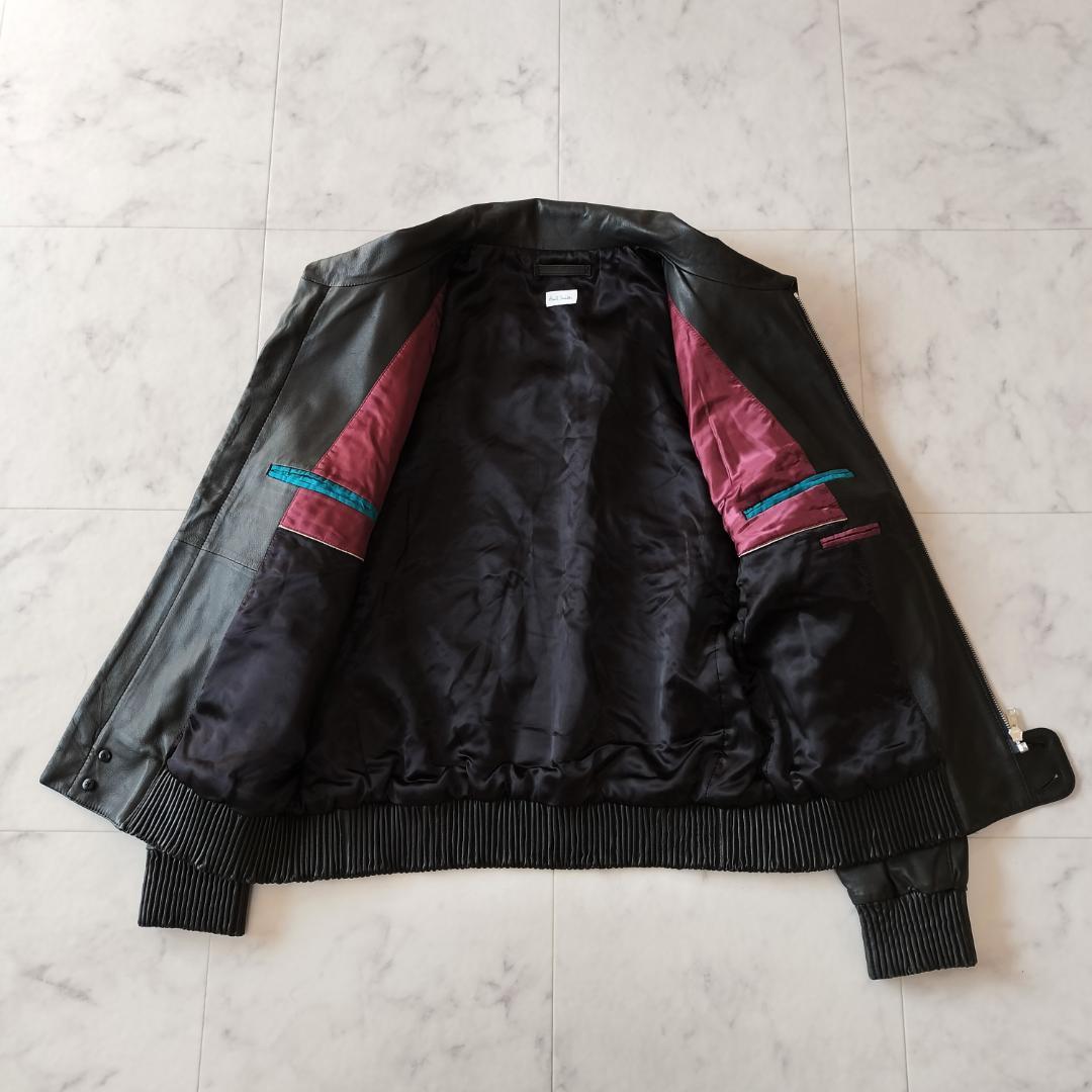 ポールスミス 10AW コレクションモデル 変形襟レザージャケット M ブラック