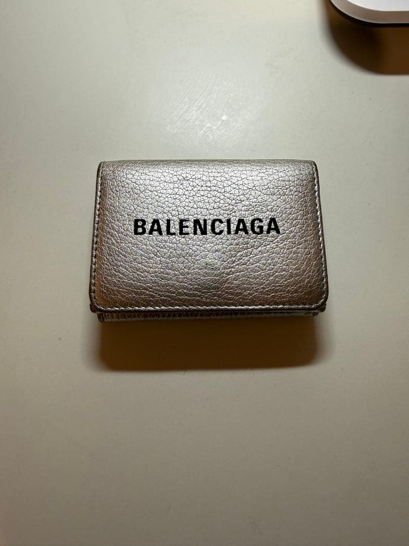 BALENCIAGA　バレンシアガ 三つ折り財布 エブリデイ シルバー