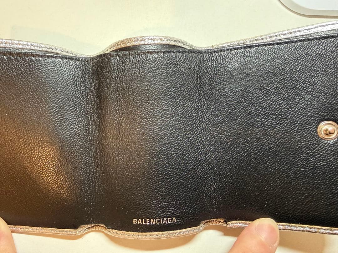 BALENCIAGA　バレンシアガ 三つ折り財布 エブリデイ シルバー