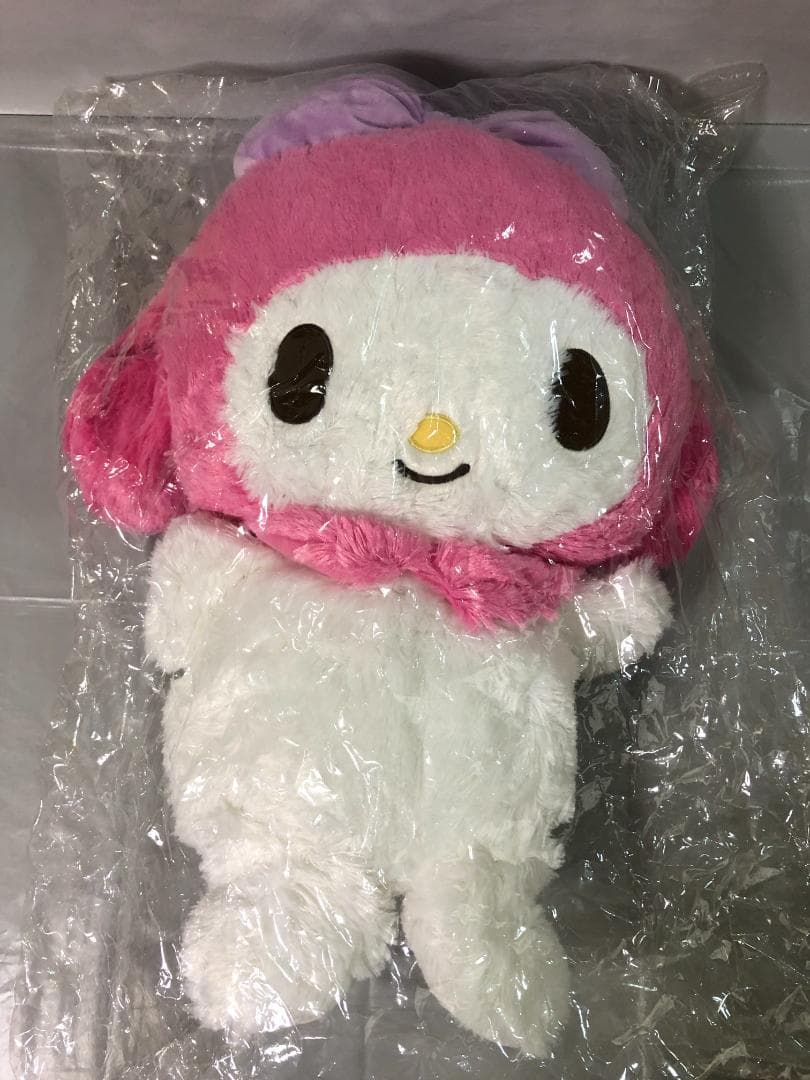 メロディ パフパフぬいぐるみ　Lサイズ　マイメロディ タグ付き