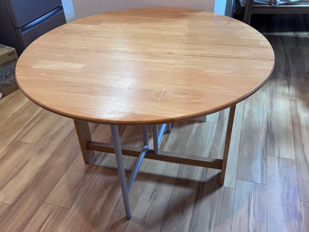 カ*ス様 ナチュラルウッド 折りたたみ ダイニングテーブル　丸テーブル　ラウンド
