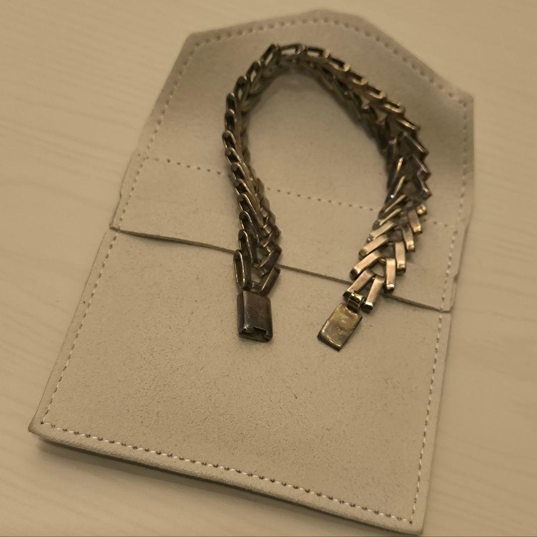 front11201 S925 シルバーブレスレット 20cm ビンテージ