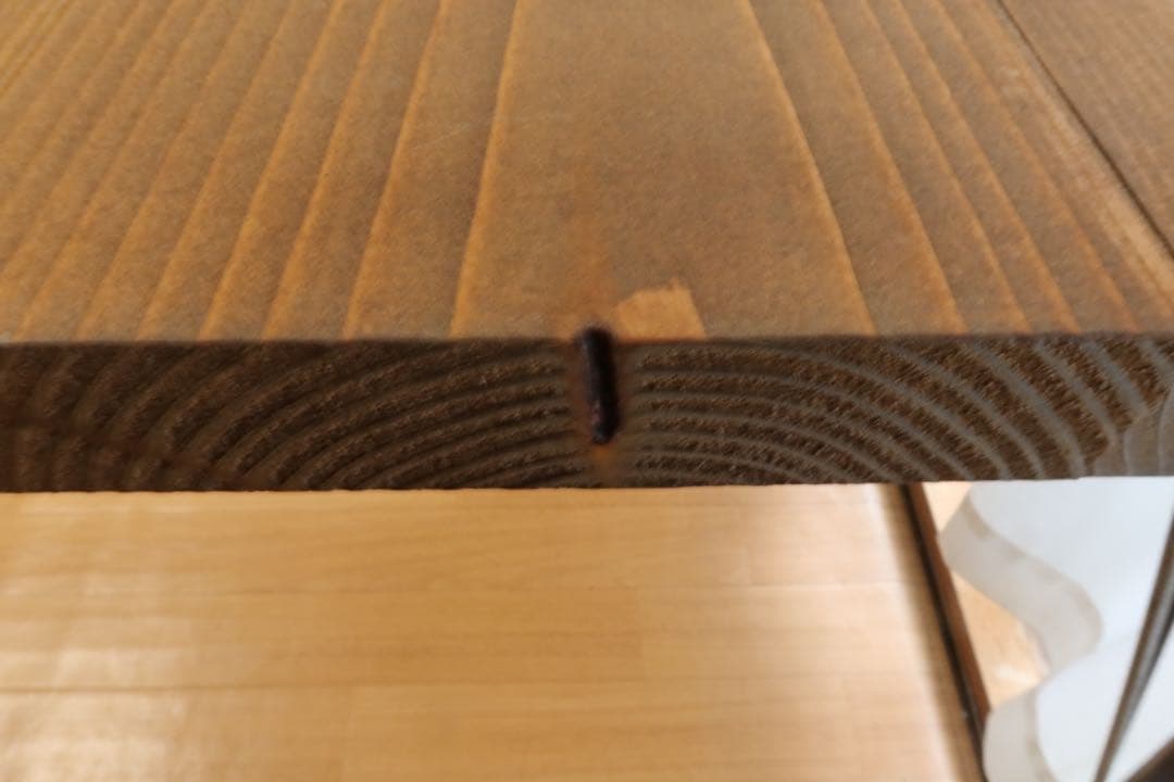 アイアン脚木製テーブル　幅約90cm奥行き約59.5cm高さ約69cm