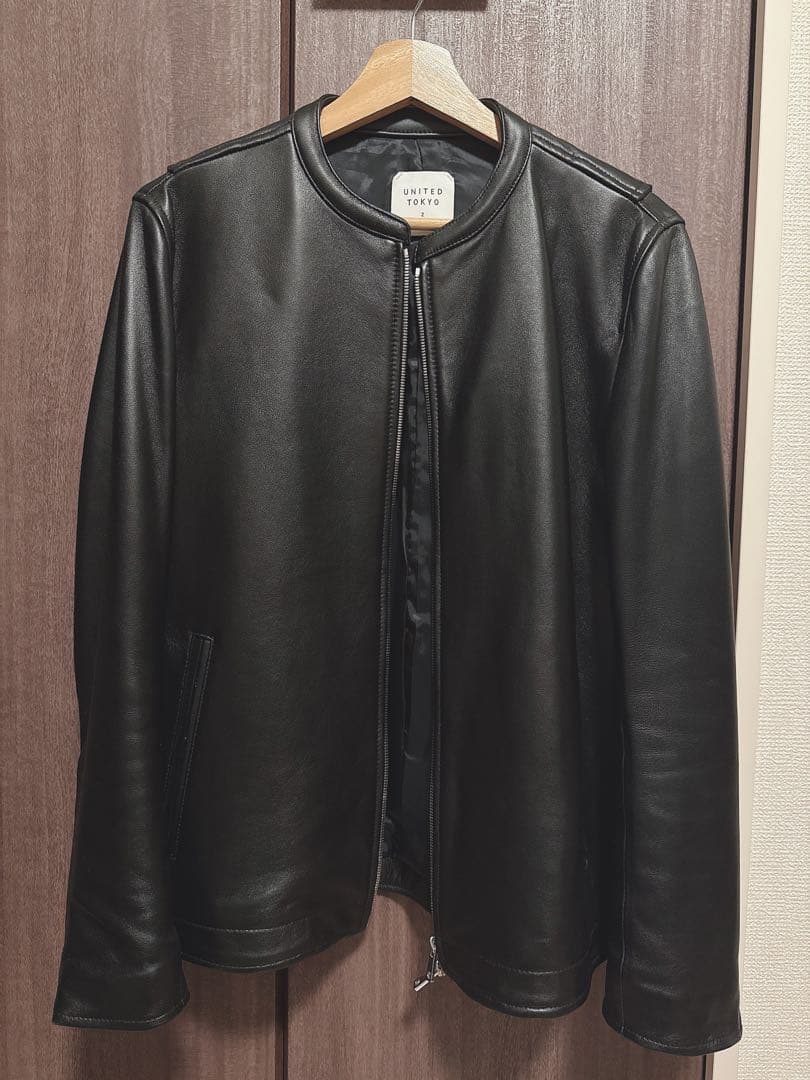 美品 UNITED TOKYO / レザーシングルライダースジャケット/M