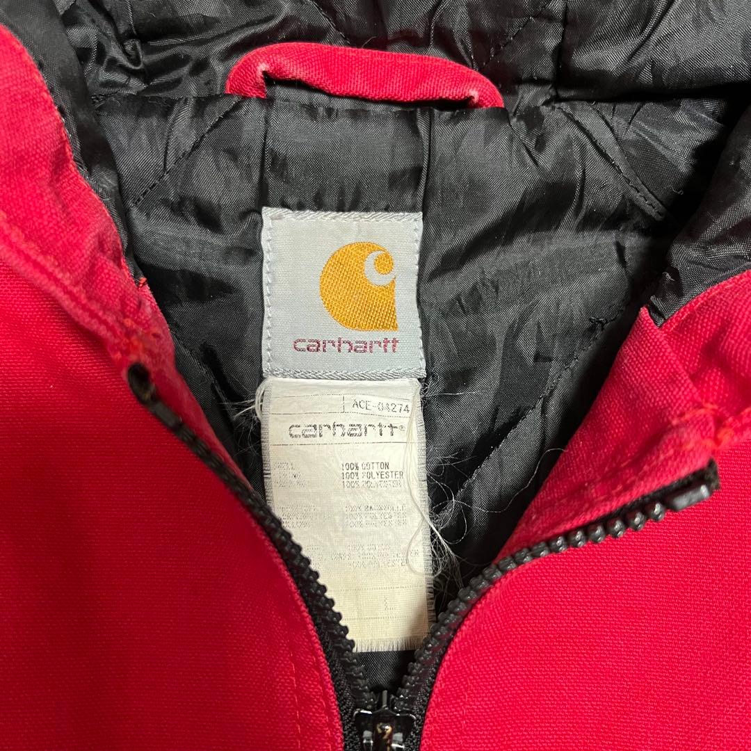 90s カーハート アクティブジャケット 赤 キルティングライナー