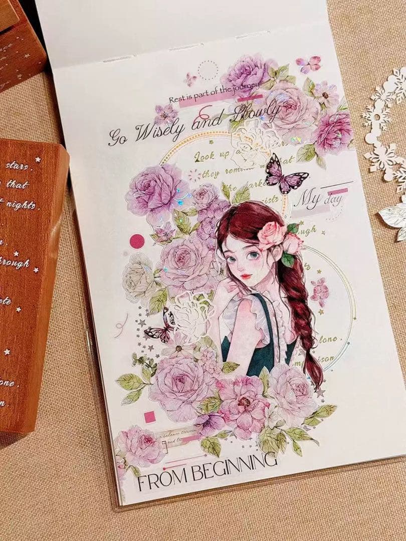 如你所愿文创《云汀花事》海外マスキングテープ　マステ 【2626】