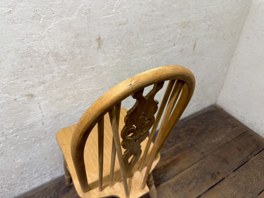 1152 ②英国アンティーク　ホイールバックチェア　椅子　ウインザー　イギリス