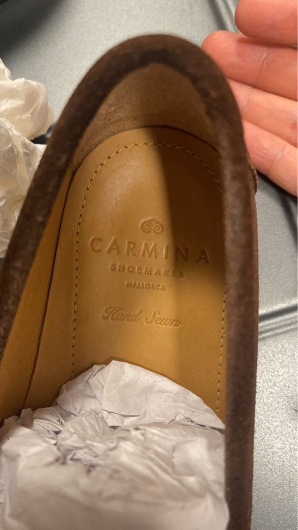 CARMINA ブラウン スエード モカシン 6H