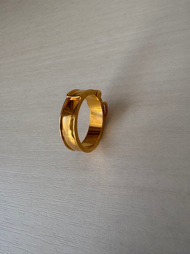 エルメス HERMES ベルトモチーフ スカーフリング ゴールド