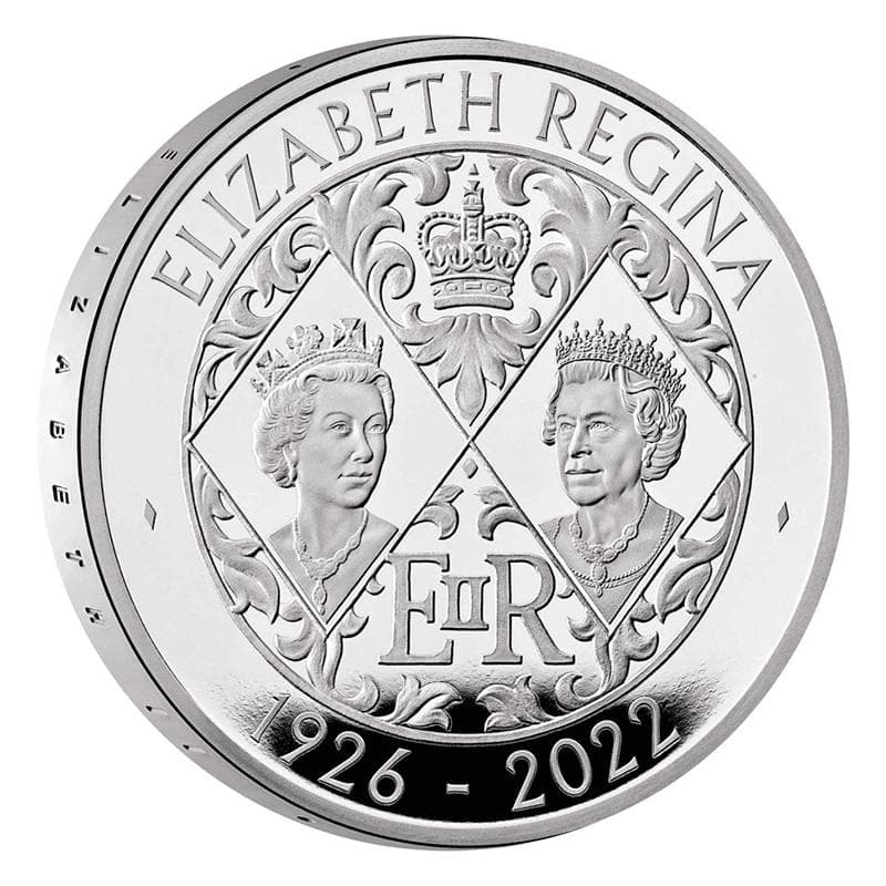 2022　チャールズ3世　エリザベス2世追悼記念　5ポンド　プルーフ　銀貨