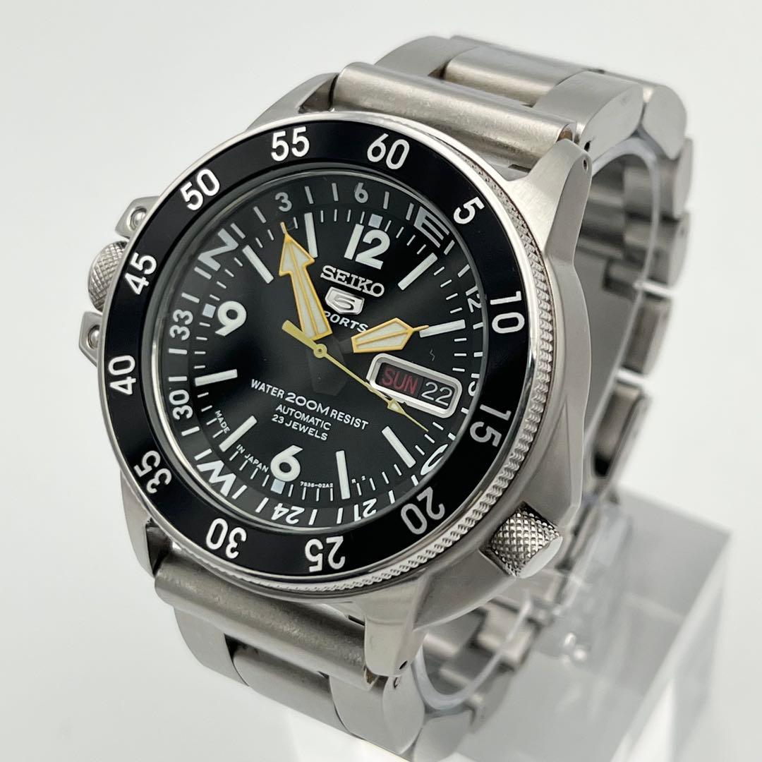 稼動 SEIKO 5スポーツ ブラックアトラス 自動巻き SKZ211J1