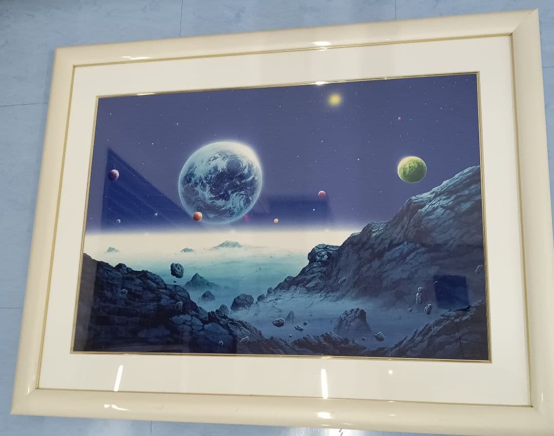 瀬*ン様 佐和貫利郎　作　『　宇宙　』シルクスクリーン　版画　サイン有り 銀河鉄