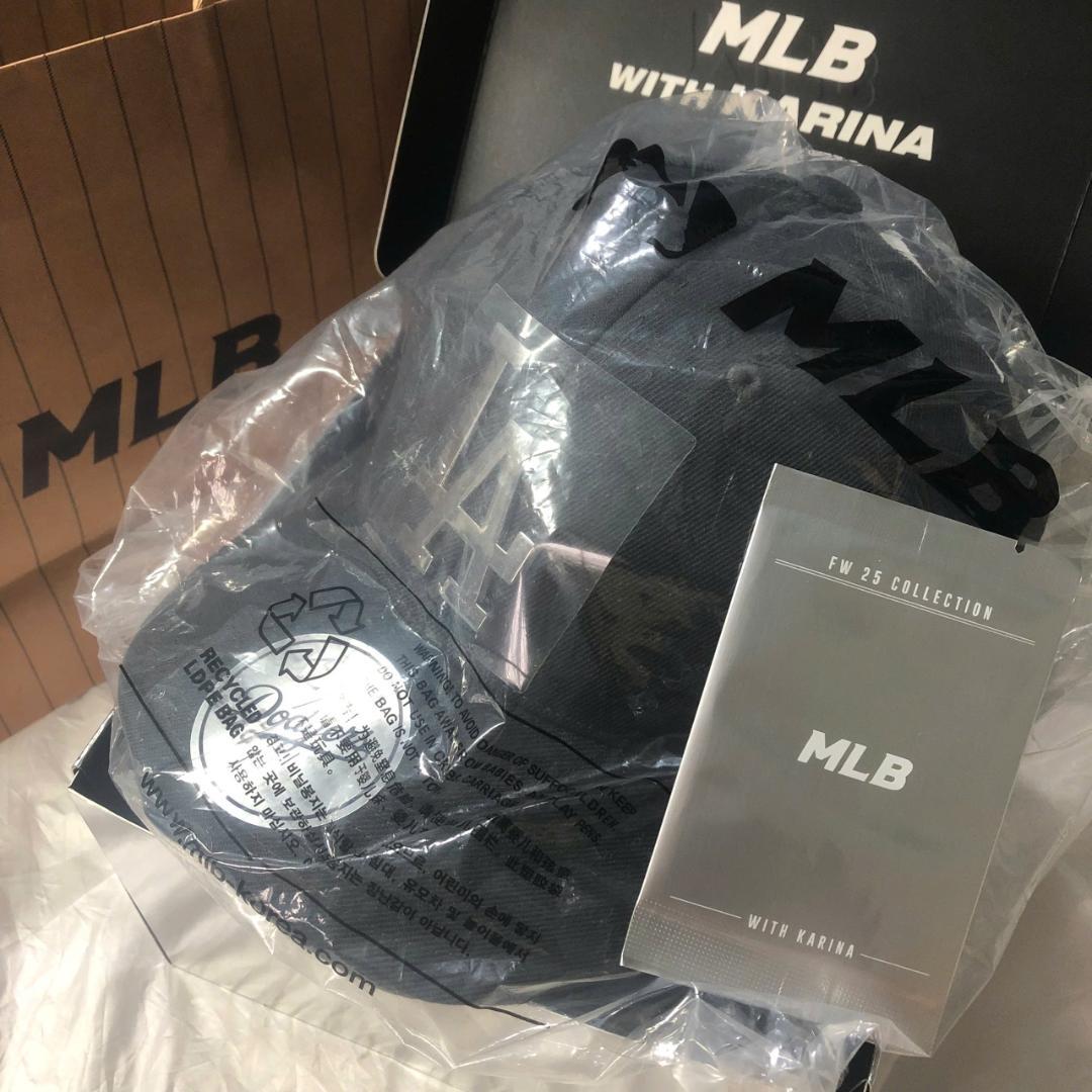 aespa カリナ MLB キャップ 帽子グレー KARINA トレカセット③