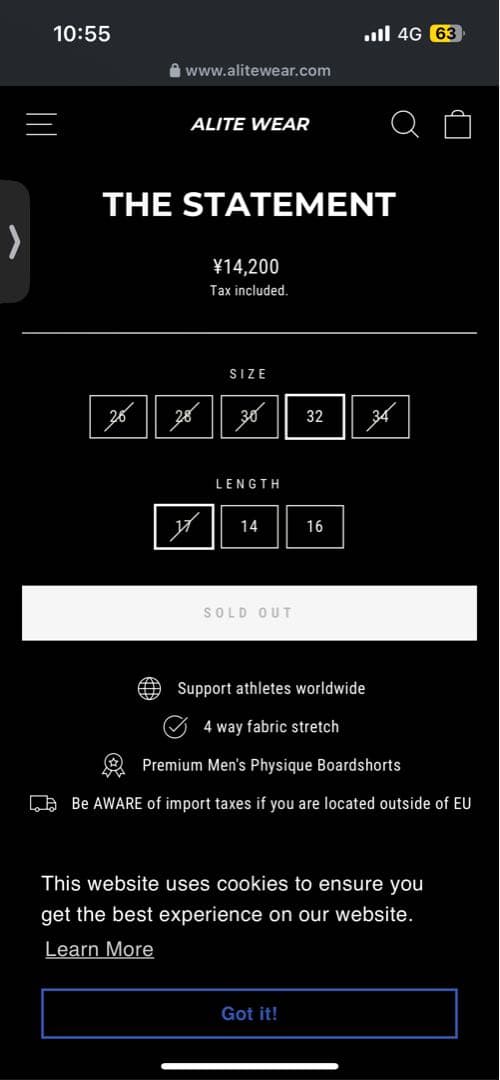 ALITE WEAR サーフパンツ 28インチ　LYFT VEATM