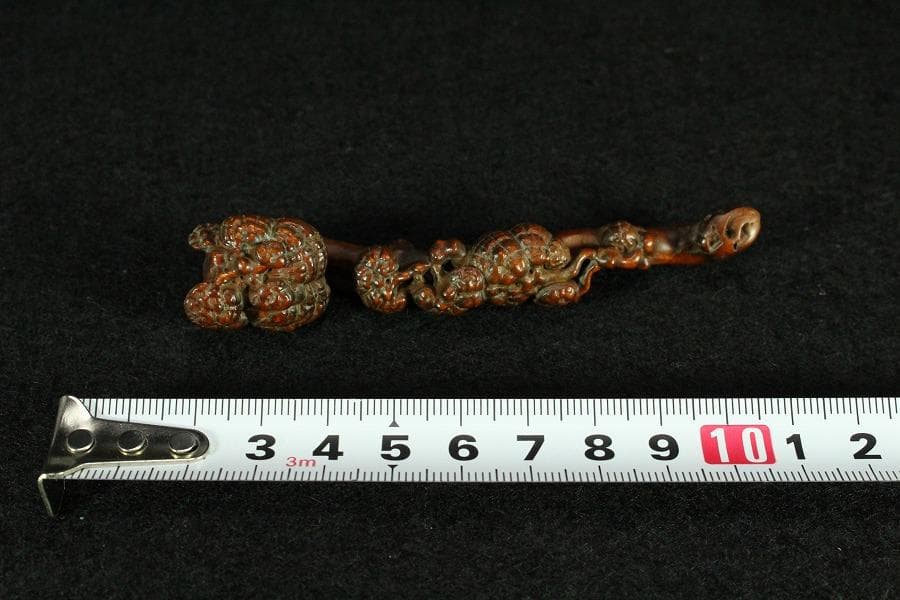 黄楊木 刻 霊芝 如意(HA436-2)