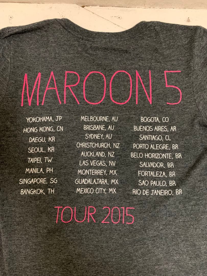 MAROON5 マルーンファイブ 2015 WORLD TOUR T-Shirt
