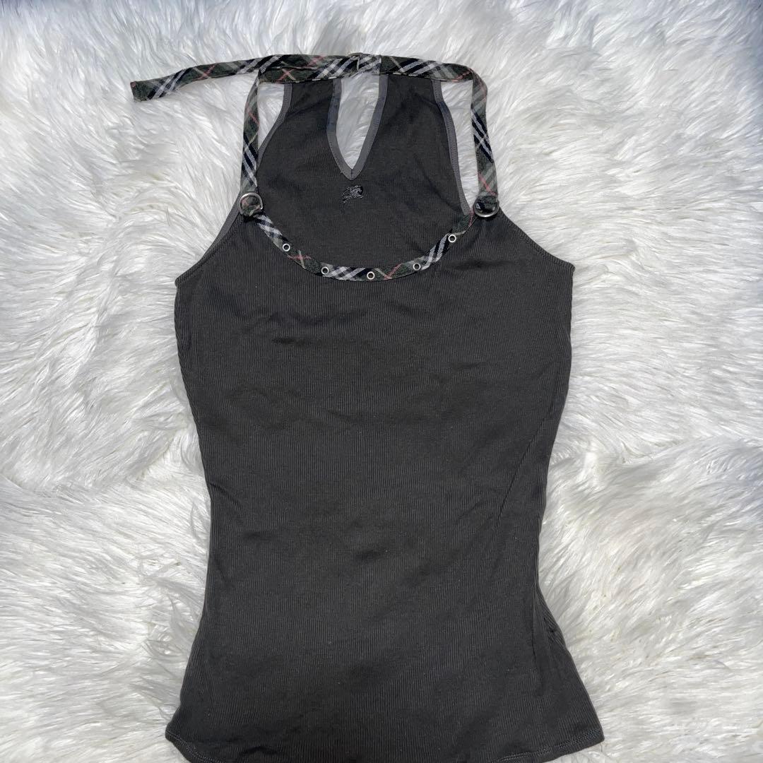 BurberryカーキVネックタンクトップ