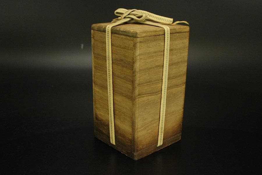 古美術 茶道具 青織部 時代 茶入(A776)