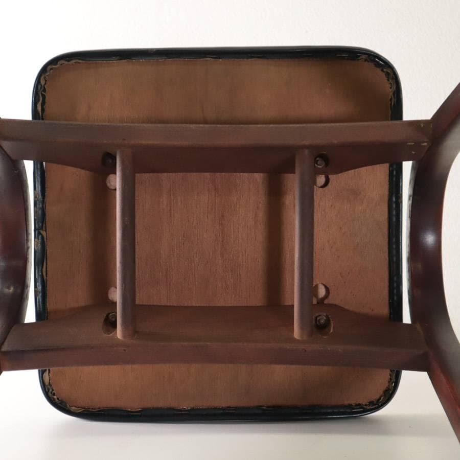 値下秋田木工 IDC大塚 No.202 剣持勇 スタッキングスツール 黒PVC⑦