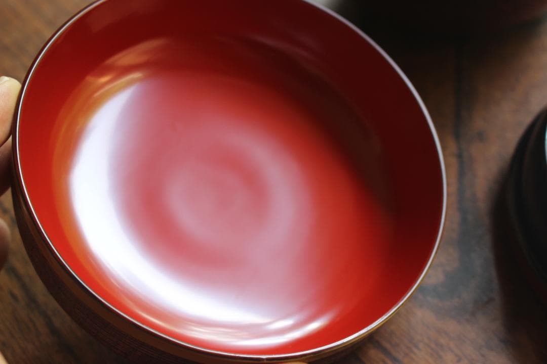 デッドストック！極上千筋糸目に風情ある独楽塗の美しい信玄弁当（検京塗お重弁当箱