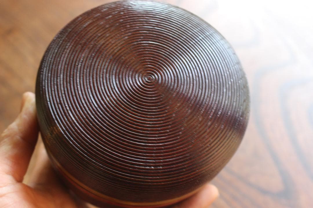 デッドストック！極上千筋糸目に風情ある独楽塗の美しい信玄弁当（検京塗お重弁当箱