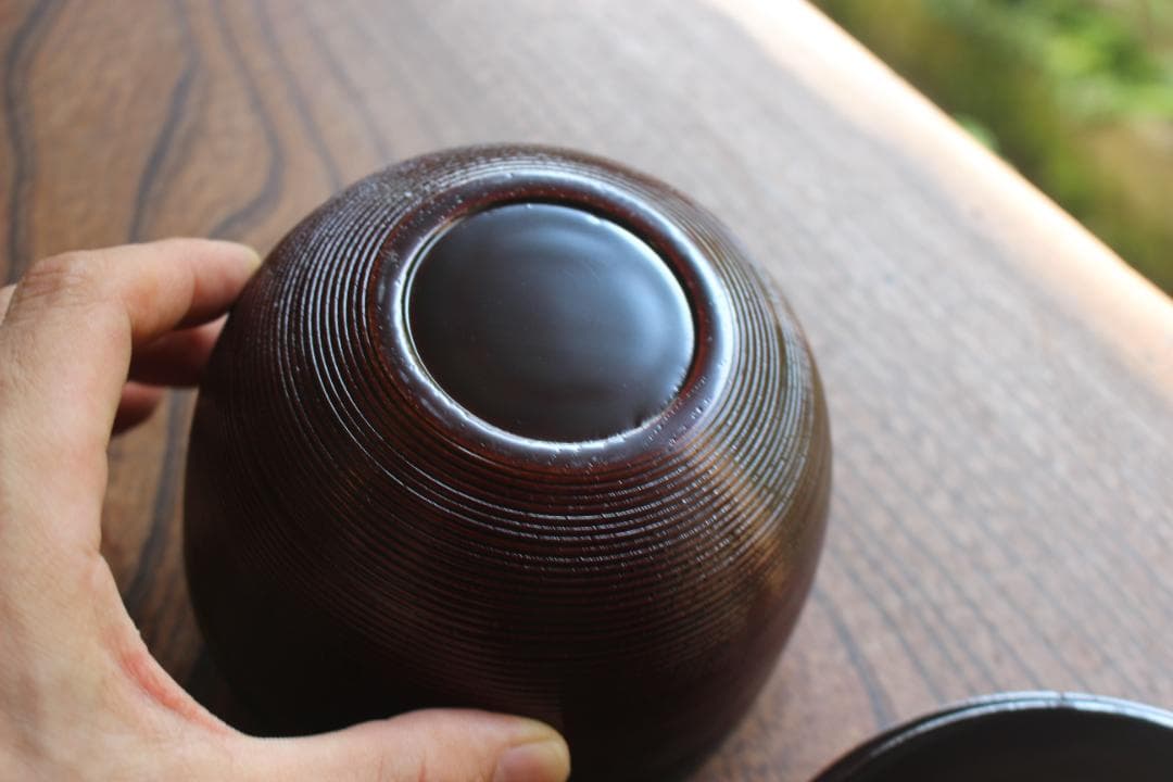 デッドストック！極上千筋糸目に風情ある独楽塗の美しい信玄弁当（検京塗お重弁当箱