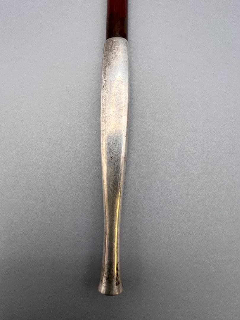 【海】純銀煙管　四角形　キセル　純刻印　銀細工　アンティーク　重量約38g