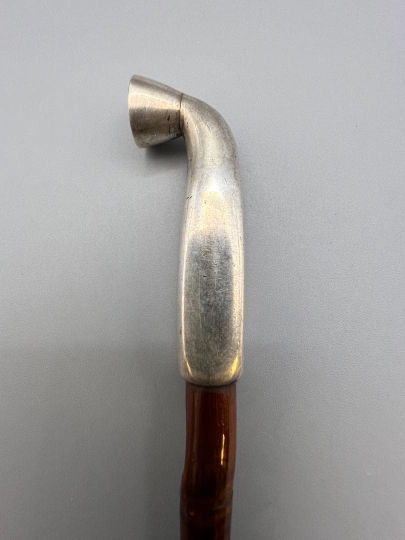 【海】純銀煙管　四角形　キセル　純刻印　銀細工　アンティーク　重量約38g