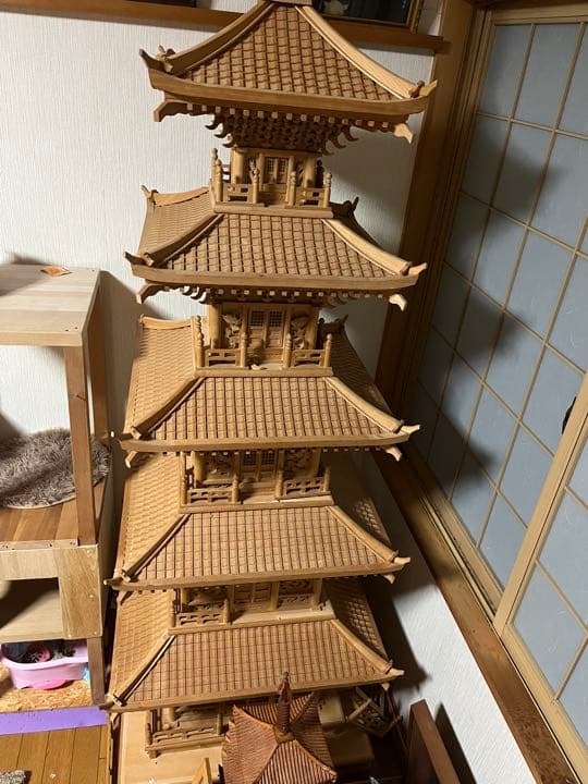 五重の塔の木製模型