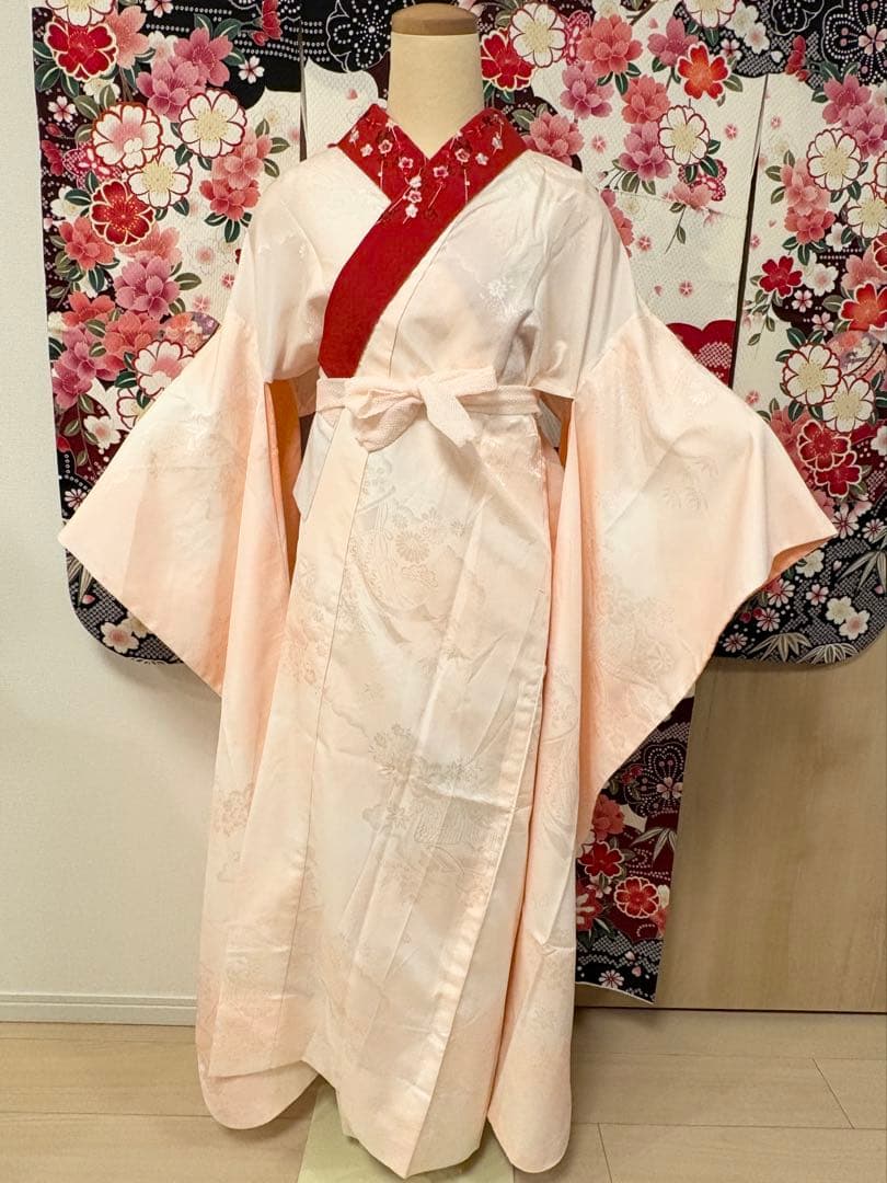振袖セット 絞り風 白 赤 黒 花柄 MH2512143