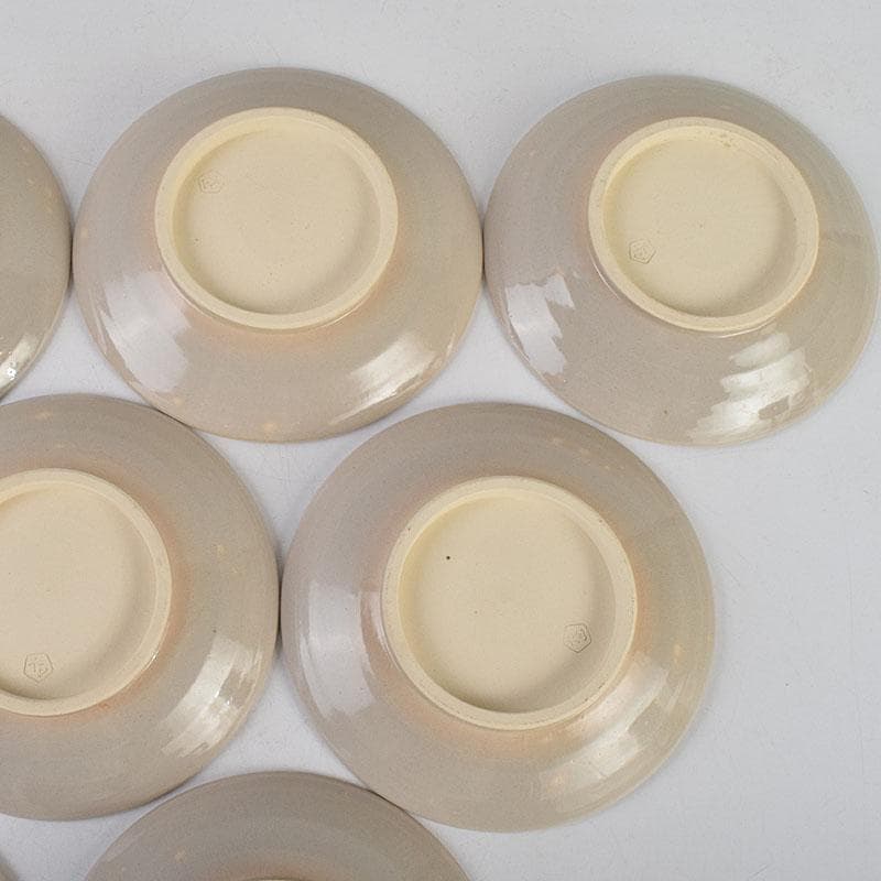 犬山焼　犬山本窯　尾関作十郎造　染付　八十翁　銘々皿　十客　共箱　C　8891D