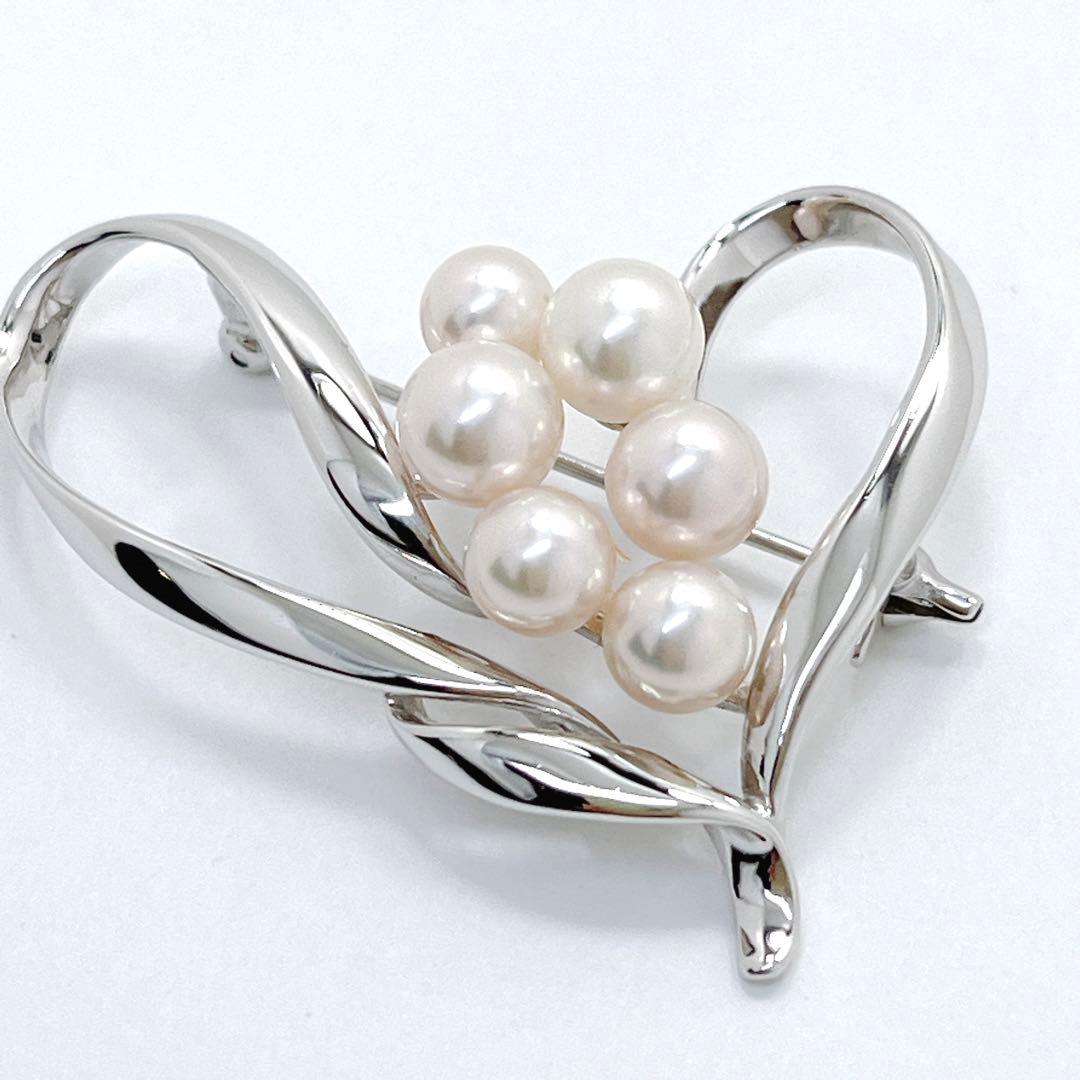 【未使用品】MIKIMOTO ミキモト パール　ブローチ　コサージュ　ハート