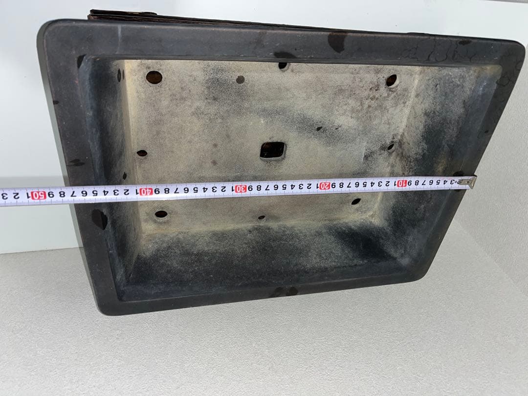 中国古盆器＜中国宜興・烏泥　在落款・泥味抜群　盆栽鉢