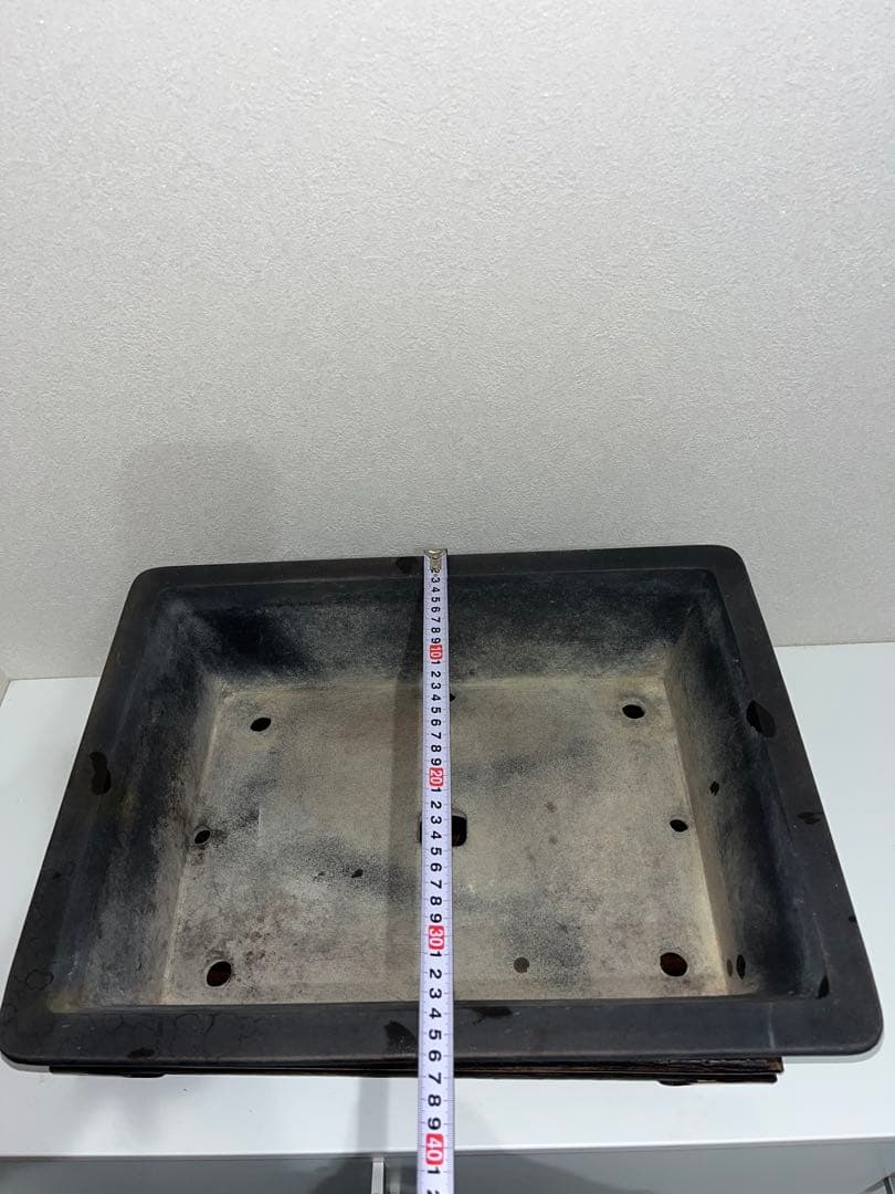 中国古盆器＜中国宜興・烏泥　在落款・泥味抜群　盆栽鉢