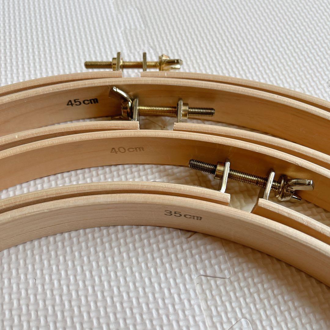 キルトフープ 3点セット 桧製 35. 40. 45cm パッチワーク