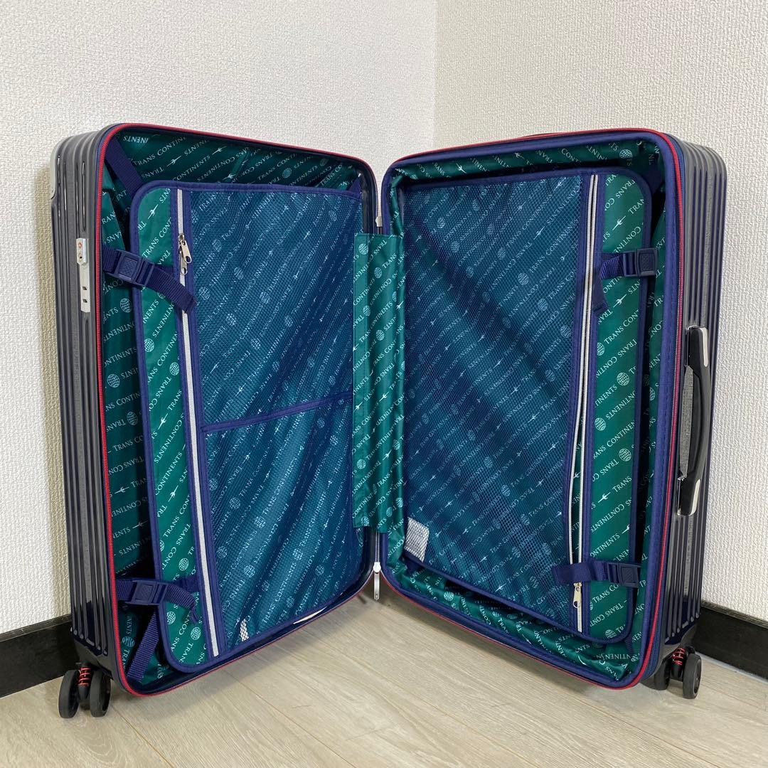 【美品】TRANSCONTINENTS 4輪　キャリーケース　M 75L