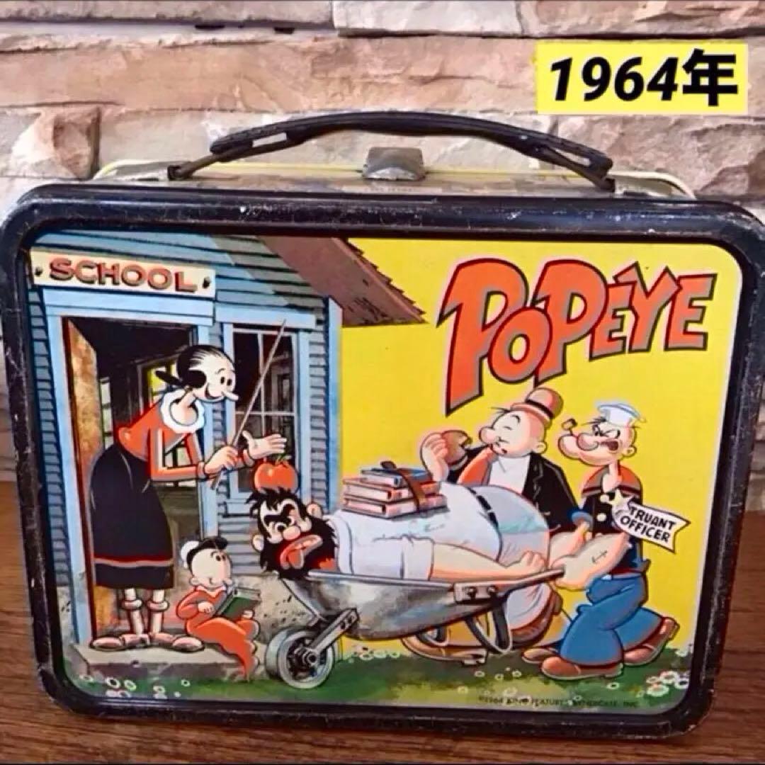60s ポパイ POPEYE ブリキランチボックス 水筒付き ビンテージ