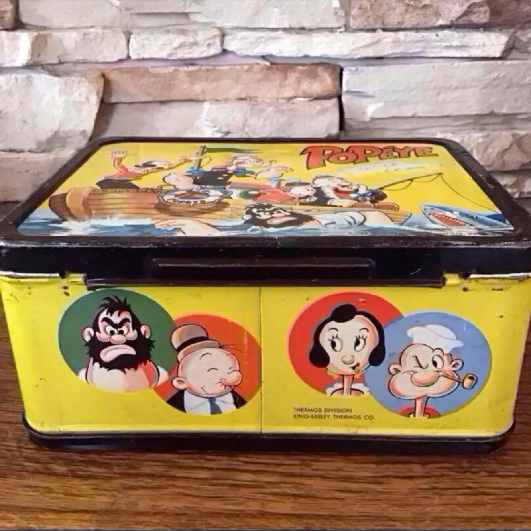 60s ポパイ POPEYE ブリキランチボックス 水筒付き ビンテージ