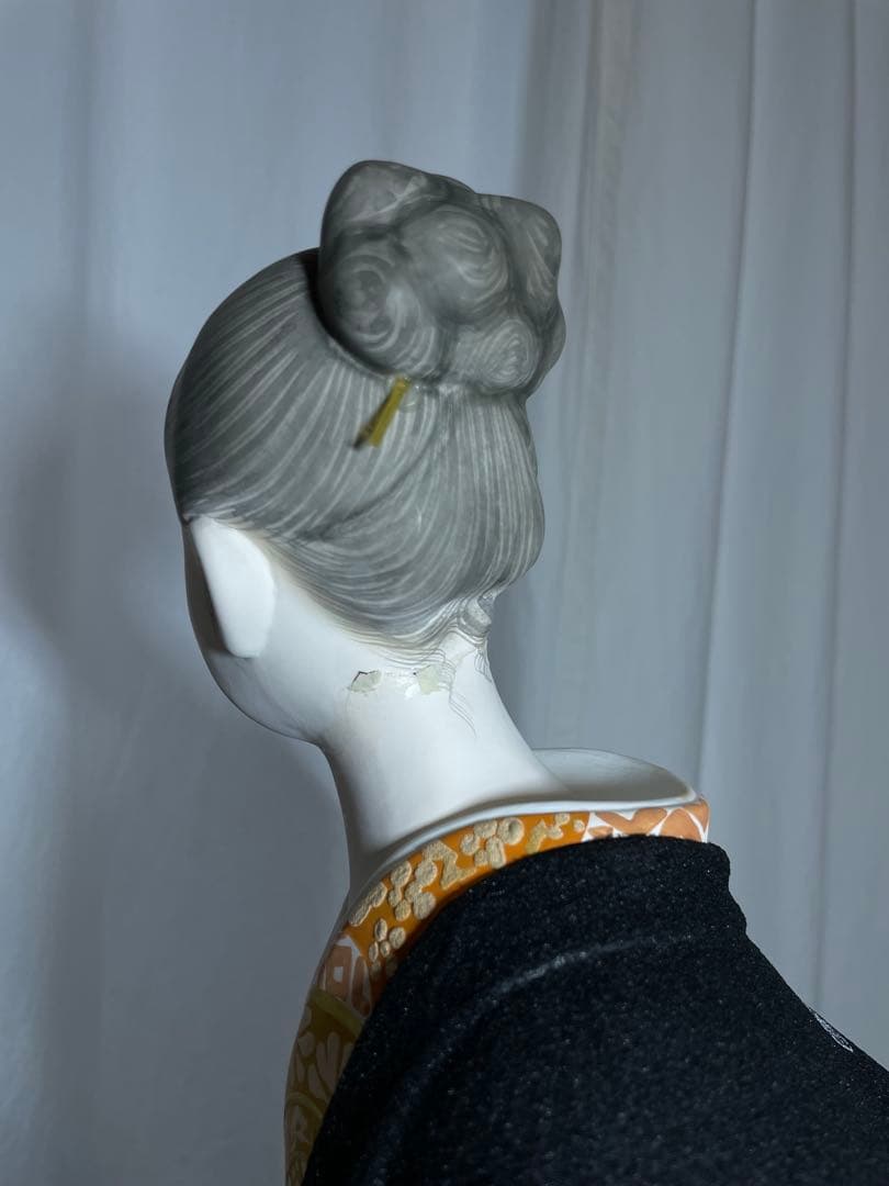 博多人形 春の訪れ 高さ43cm 木札付き 帯 龍模様（補修跡あり）