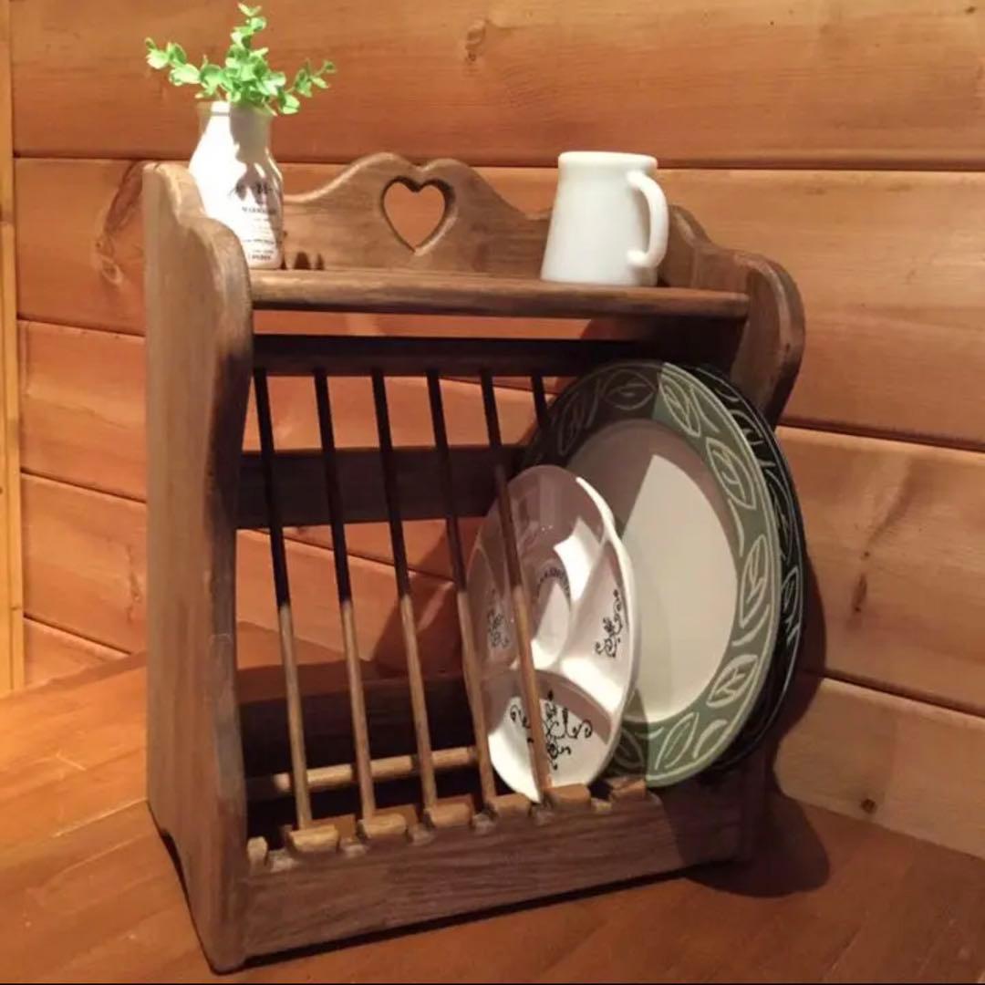 アメリカンカントリー家具　カントリーハート　ディッシュラック　ウォル　ハート有り