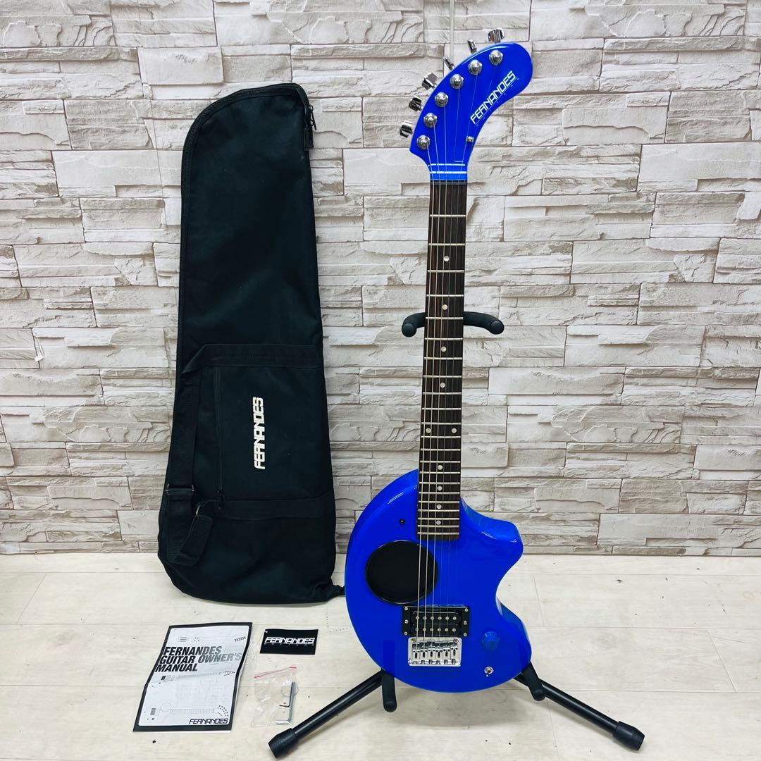 美品 Fernandes フェルナンデス アンプ内蔵ミニギター ZO-3 ブルー