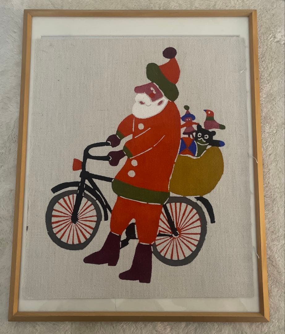 柚木沙弥郎 サンタクロース 染絵 型絵染 型染 民芸 タペストリー テキスタイル