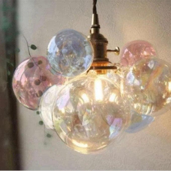 ぬん♡♡　灯具黒PPオーロラの色加工バブルランプ参考画像