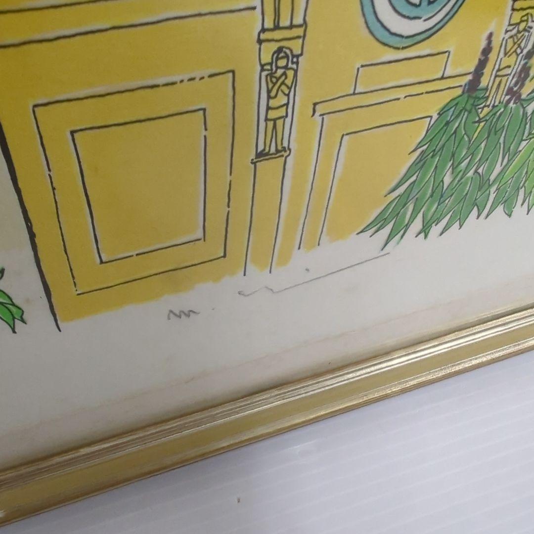 リトグラフ　作者不詳サインあり　 「エッフェル塔と気球 」