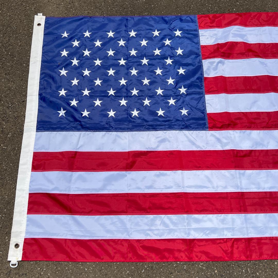 ヴィンテージ アメリカ国旗 星条旗 特大サイズ フラッグ 刺繍仕上げ USA
