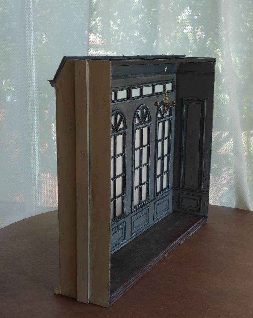 背景ボード　木製ドールハウスNo.3　ゴシック