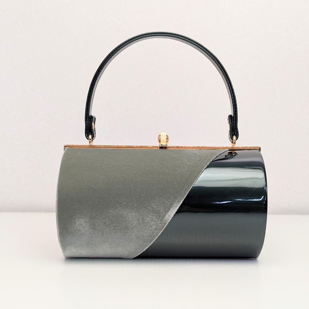 ベロア 3枚芯 ハイヒール 草履バッグ セット グリーン w64-3